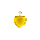 Elohim  gelb Kristallherz mit Goldclip