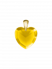 Elohim  gelb Kristallherz mit Goldclip