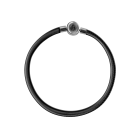 Lederarmband schwarz 20,5 cm