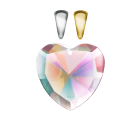 Inner Glow Kristallherz mit vergoldetem Clip