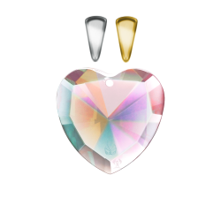 Inner Glow Kristallherz mit vergoldetem Clip